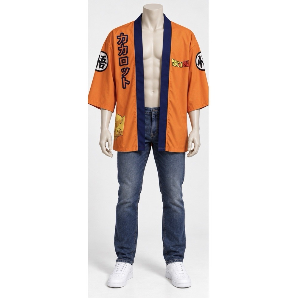 Dragon Ball Z Goku Orange Kimono Robe Jacket XL Anime Cosplay 100% Polyester